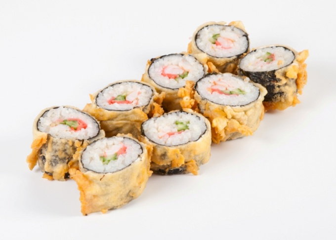 Tempura rolls with crab