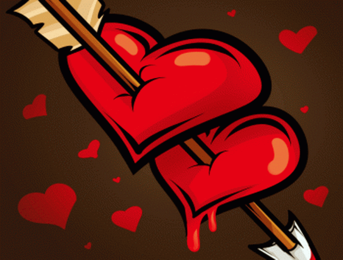 How to draw a heart with an arrow