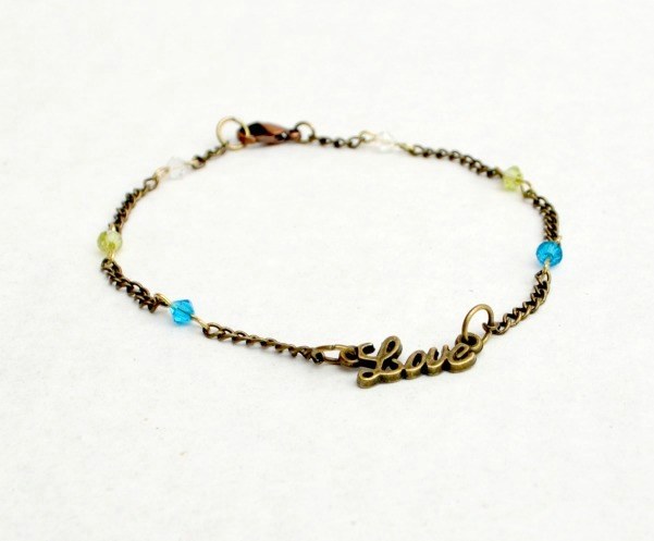 How to make a beautiful bracelet with the inscription Love 