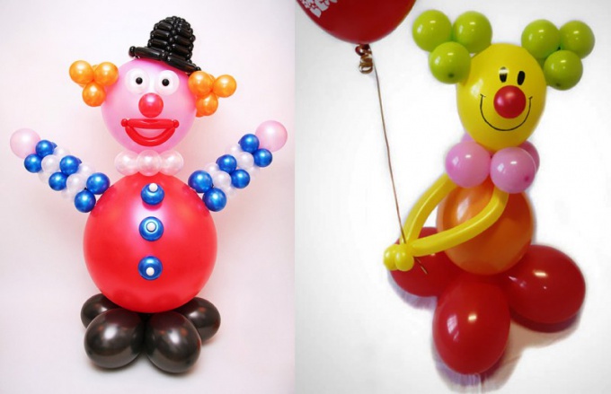 How to make a clown of balloons own hands 