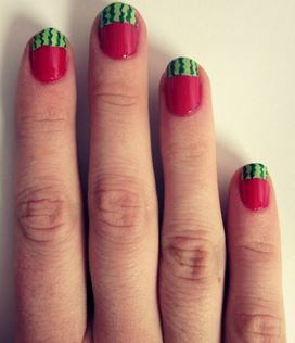 How to make a watermelon manicure