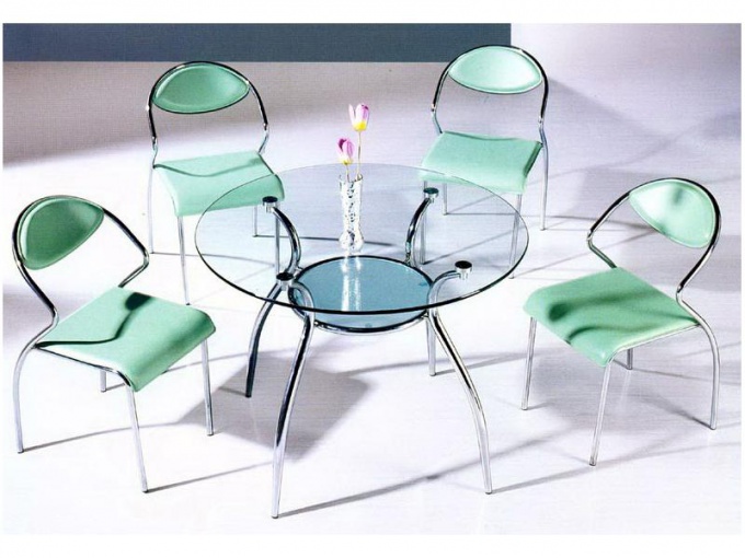 Furniture made of glass