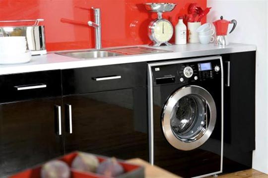 Pros and cons of the washing machine in the kitchen