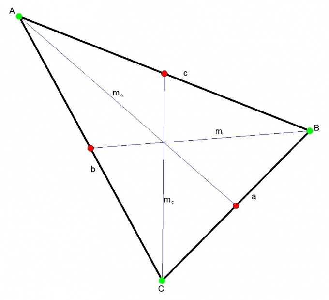 Triangle and its medians.